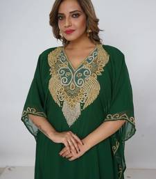 green  kaftan women dress long gown farasha morocco wear