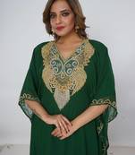 green  kaftan women dress long gown farasha morocco wear