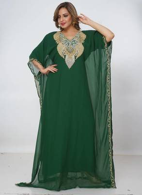 green  kaftan women dress long gown farasha morocco wear 2