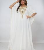 white  kaftan women dress long gown farasha morocco wear