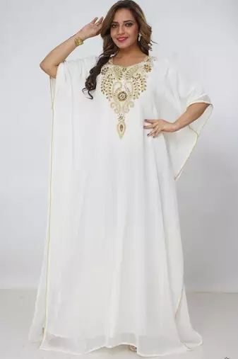 white  kaftan women dress long gown farasha morocco wear