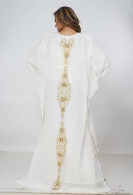 white  kaftan women dress long gown farasha morocco wear 4