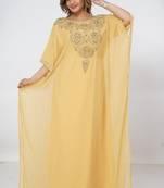 beige  kaftan women dress long gown farasha