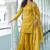 Yellow Colour Chinnon Silk Embroidery Work Fully Stitched Salwar Suit