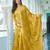 Yellow Colour Chinnon Silk Embroidery Work Fully Stitched Salwar Suit