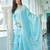 Sky Blue Chinon Silk Embroidered Salwar Suit