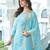 Sky Blue Chinon Silk Embroidered Salwar Suit