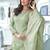 Mint Green Colour Chinnon Silk Embroidery Work Fully Stitched Salwar Suit