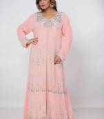 baby-pink  kaftan women dress long gown farasha morocco wear