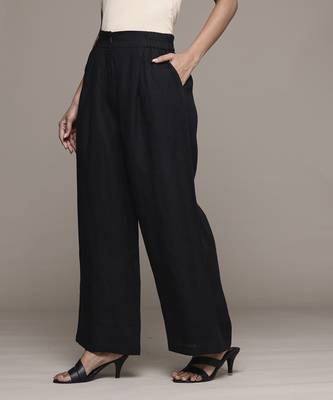 Black essential-bottoms pants by ritu kumar 5