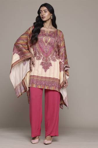 Beige adrika kurti by ritu kumar