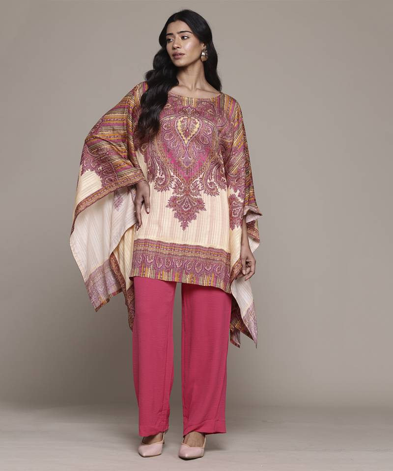 Beige adrika kurti by ritu kumar