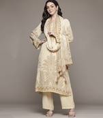 Beige arith kurta set by ritu kumar