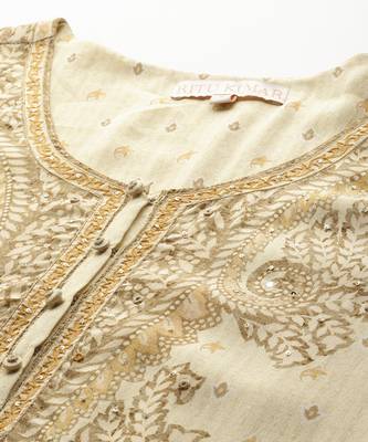 Beige arith kurta set by ritu kumar 3