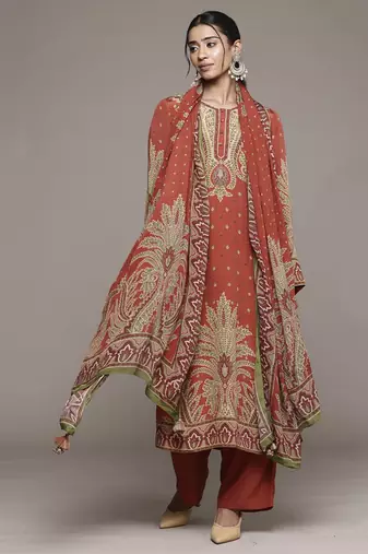Rust arith kurta set by ritu kumar