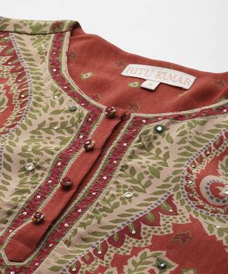 Rust arith kurta set by ritu kumar 3