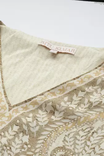 Beige arith kurta set by ritu kumar