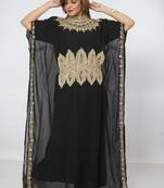 black  kaftan women dress long gown farasha morocco wear