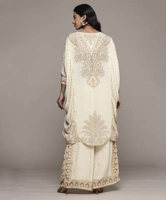 Beige arith kurta set by ritu kumar 5