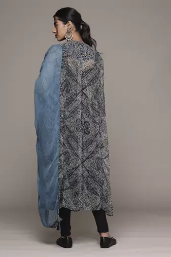 Black avanti kurta set by ritu kumar