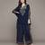 Blue arith kaftan with pant and inner co-ord set by ritu kumar