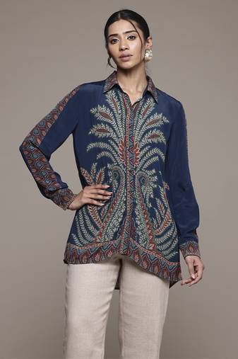 Blue arith shirt by ritu kumar