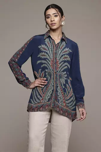 Blue arith shirt by ritu kumar