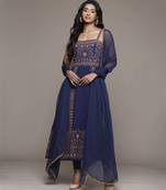 Blue dharohar kurta set by ritu kumar