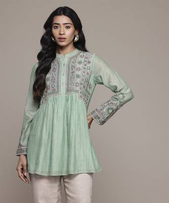 Green dharohar kurti by ritu kumar 1