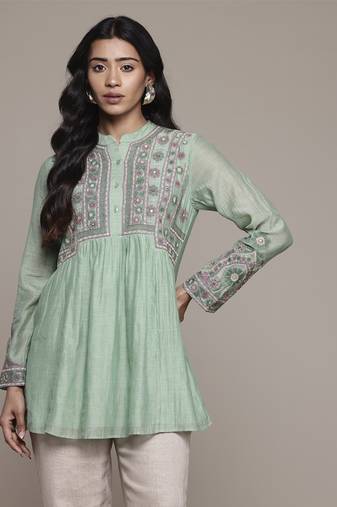 Green dharohar kurti by ritu kumar