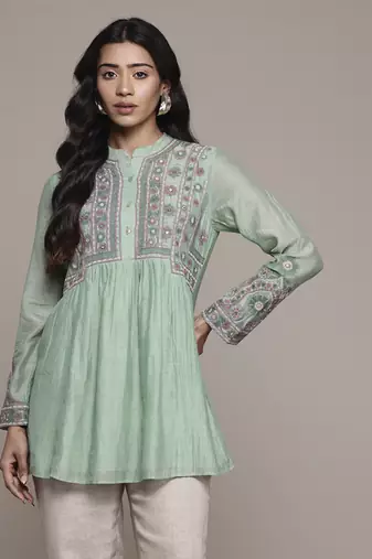 Green dharohar kurti by ritu kumar