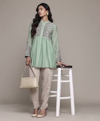 Green dharohar kurti by ritu kumar 3