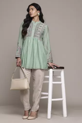 Green dharohar kurti by ritu kumar