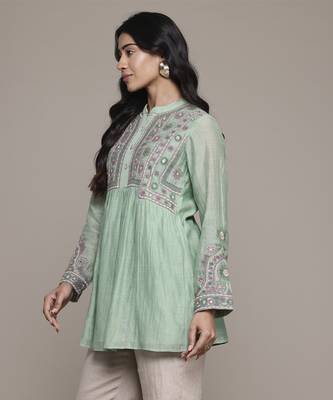 Green dharohar kurti by ritu kumar 5