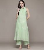 Green essential-ananta kurta set by ritu kumar