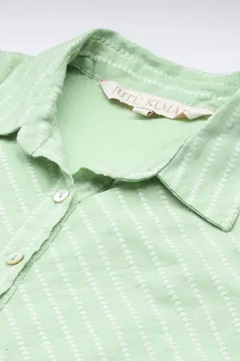 Green essential-ananta kurta set by ritu kumar