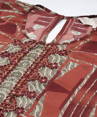 Red arunya long dress with camisole by ritu kumar 4