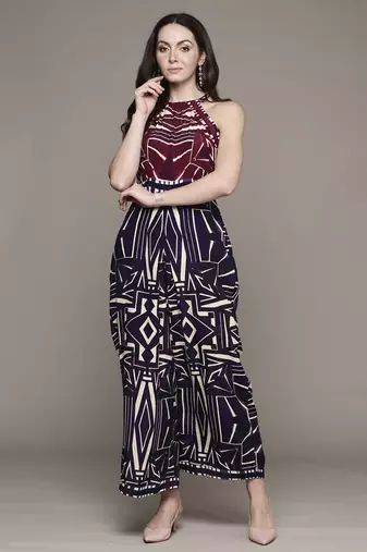 Blue ayatah jumpsuit by ritu kumar