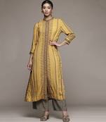 Mustard essential-bhuj kurta by ritu kumar