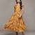 Rust bauhaus print long dress by ritu kumar