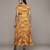 Rust bauhaus print long dress by ritu kumar