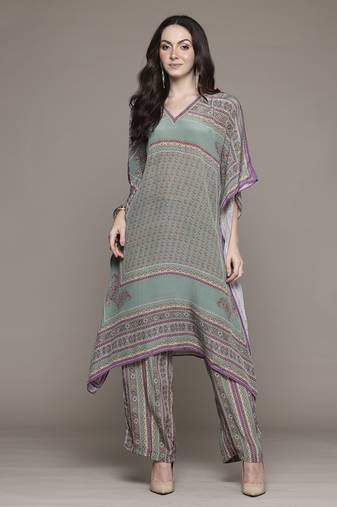Teal keya kurta set by ritu kumar