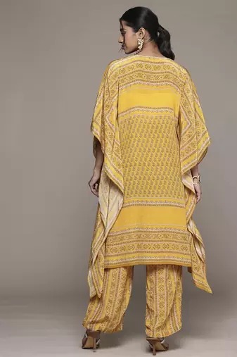 Yellow keya kurta set by ritu kumar