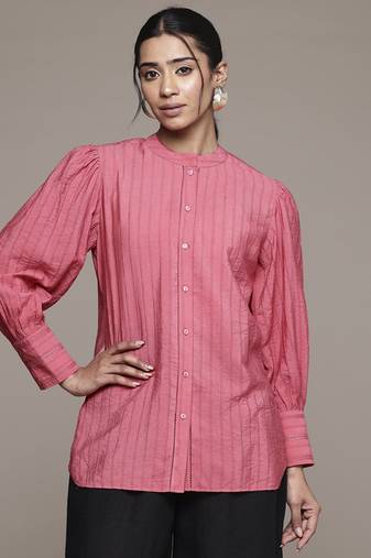 Pink essential-mahi shirt by ritu kumar