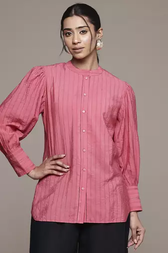 Pink essential-mahi shirt by ritu kumar
