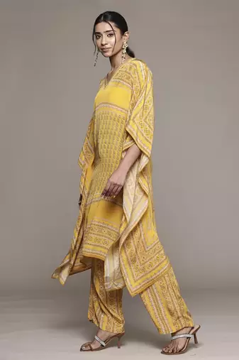 Yellow keya kurta set by ritu kumar