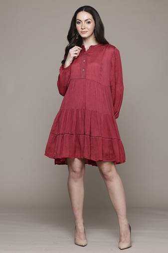 Red essential-mahi short dress by ritu kumar