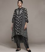 Black saatchi kurta set by ritu kumar