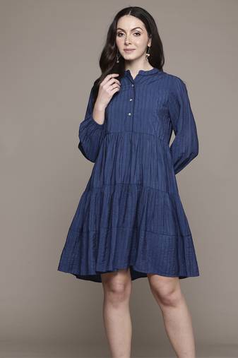 Blue essential-mahi short dress by ritu kumar