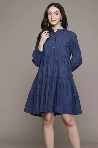 Blue essential-mahi short dress by ritu kumar